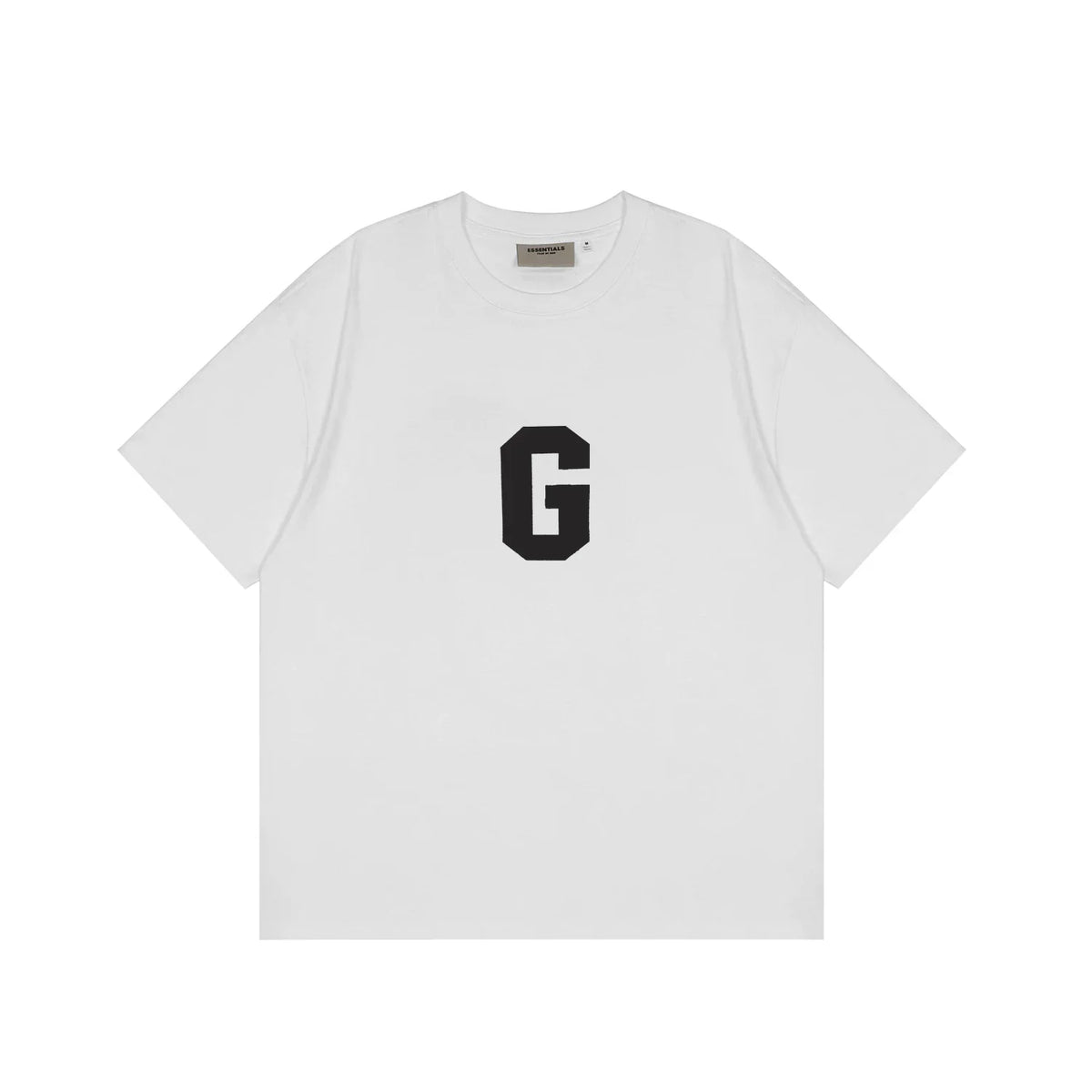 ESSENTIALS Short sleeved T-shirt European and American High Street FOG Double Line Men's and Women's American Trendy Brand Pure Cotton Round Neck Loose Set (63)
