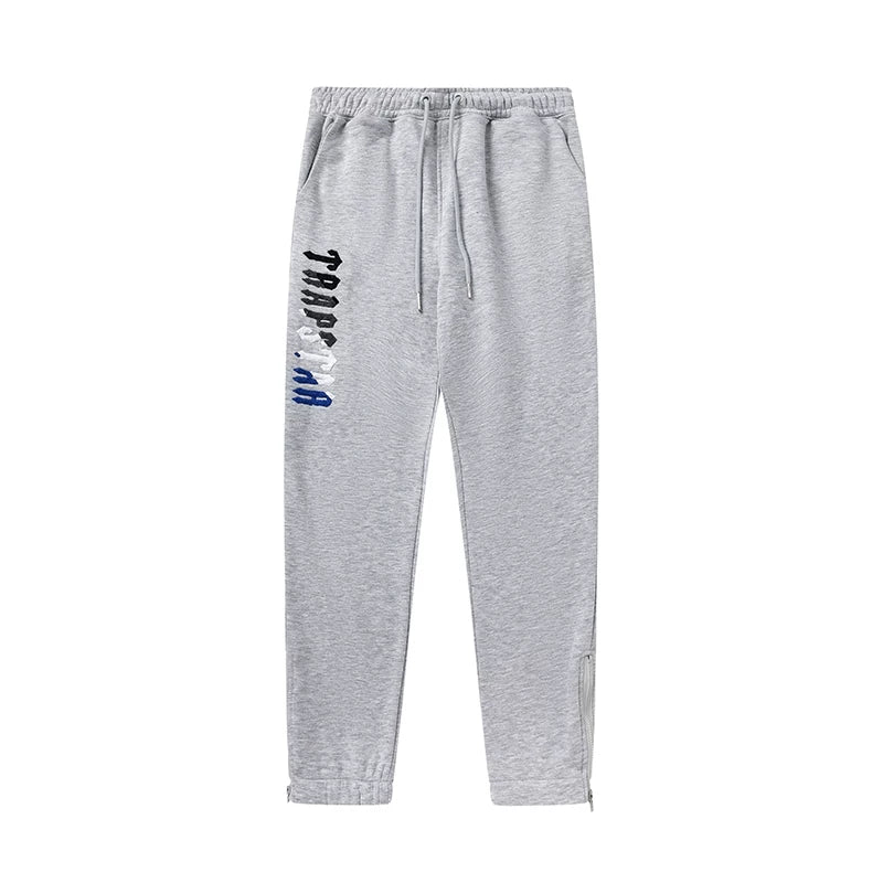 Trapstar autumn and winter casual sports suit hooded sweatshirt pants pullover simple letter drawstring top pants (3)