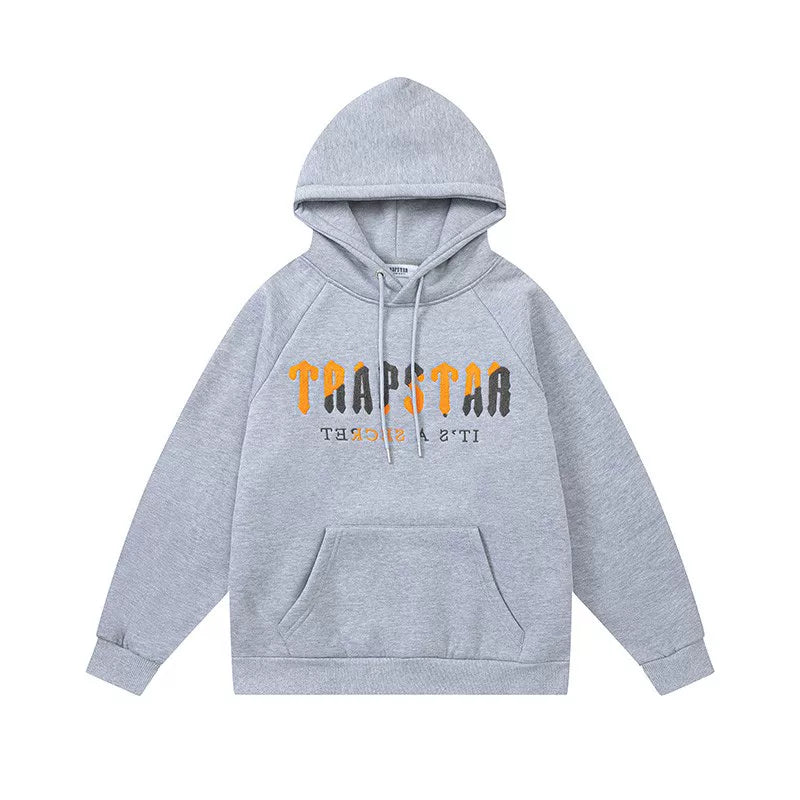 Trapstar autumn and winter casual sports suit hooded sweatshirt pants pullover simple letter drawstring top pants (8)