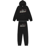 American tide trapstar blue gray tiger head gradient towel embroidered men's and female couple sweater trousers casual set (2)