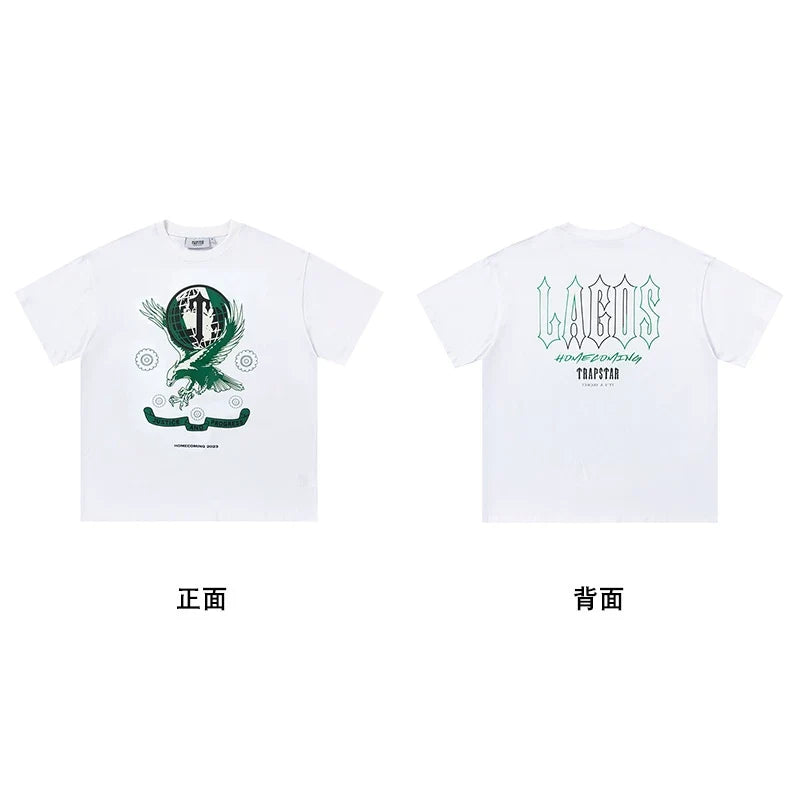 Trapstar short-sleeved T-shirt summer 2025 new letter print men and women casual loose round neck European and American trendy ins (23)