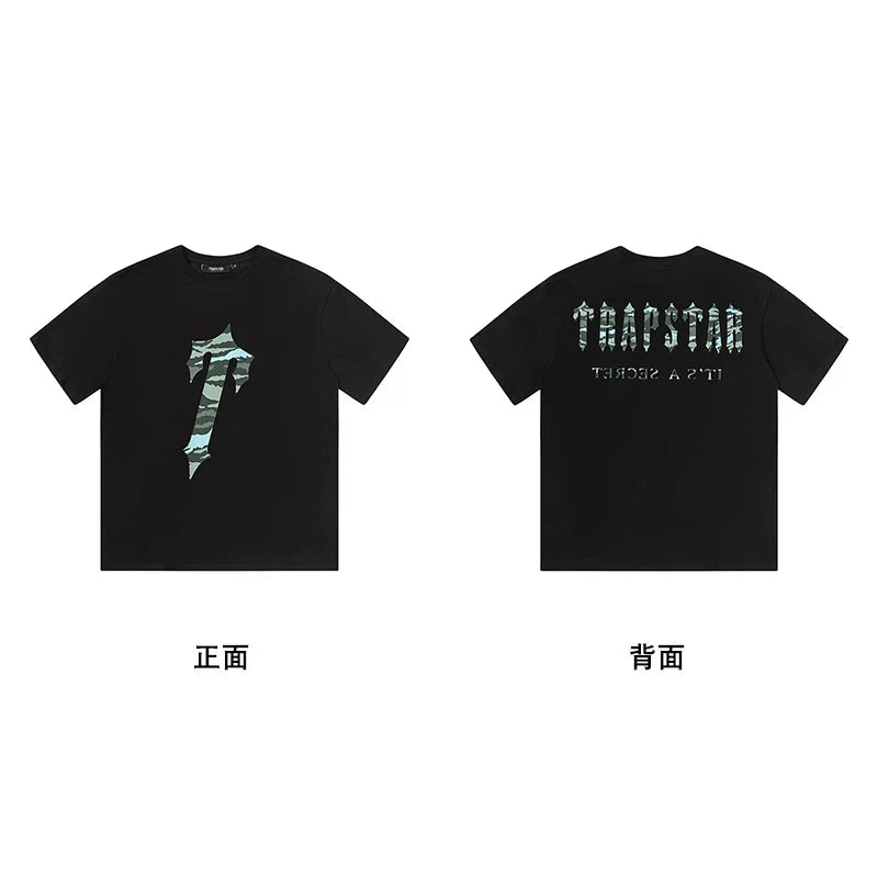 Trapstar short-sleeved T-shirt summer 2025 new letter print men and women casual loose round neck European and American trendy ins (8)