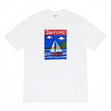 Supreme Sailboat Painting Graphic Tee – White