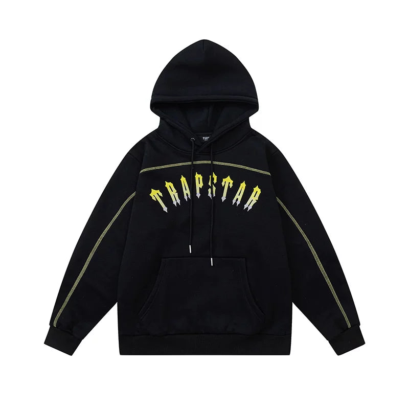 Trapstar niche trendy brand sweatshirt trousers sports leisure suit men and women couple autumn and winter plus velvet letter embroidery (46)