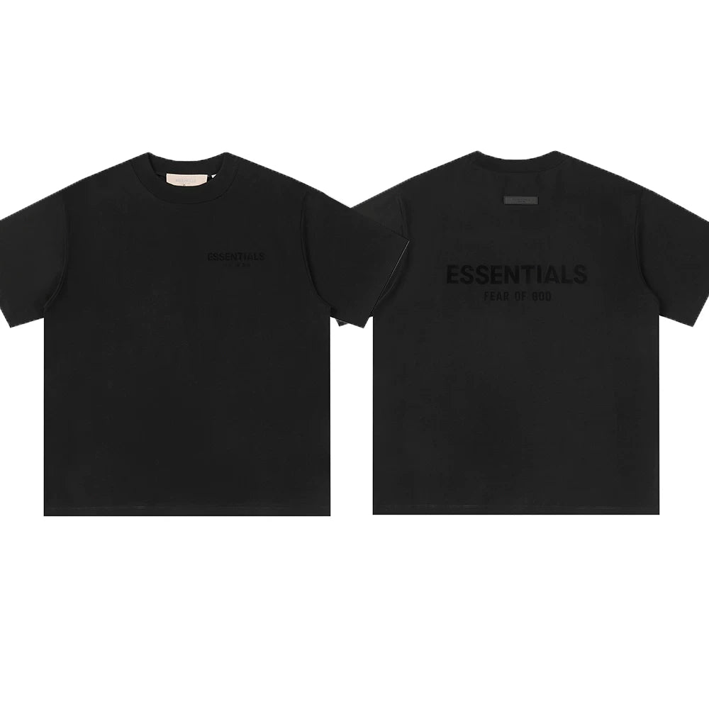 ESSENTIALS Short sleeved T-shirt European and American High Street FOG Double Line Men's and Women's American Trendy Brand Pure Cotton Round Neck Loose Set (7)