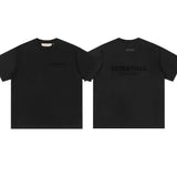 ESSENTIALS Short sleeved T-shirt European and American High Street FOG Double Line Men's and Women's American Trendy Brand Pure Cotton Round Neck Loose Set (7)