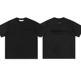 ESSENTIALS Short sleeved T-shirt European and American High Street FOG Double Line Men's and Women's American Trendy Brand Pure Cotton Round Neck Loose Set (7)