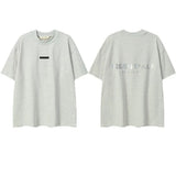 ESSENTIALS Short sleeved T-shirt European and American High Street FOG Double Line Men's and Women's American Trendy Brand Pure Cotton Round Neck Loose Set (54)