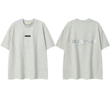 ESSENTIALS Short sleeved T-shirt European and American High Street FOG Double Line Men's and Women's American Trendy Brand Pure Cotton Round Neck Loose Set (54)