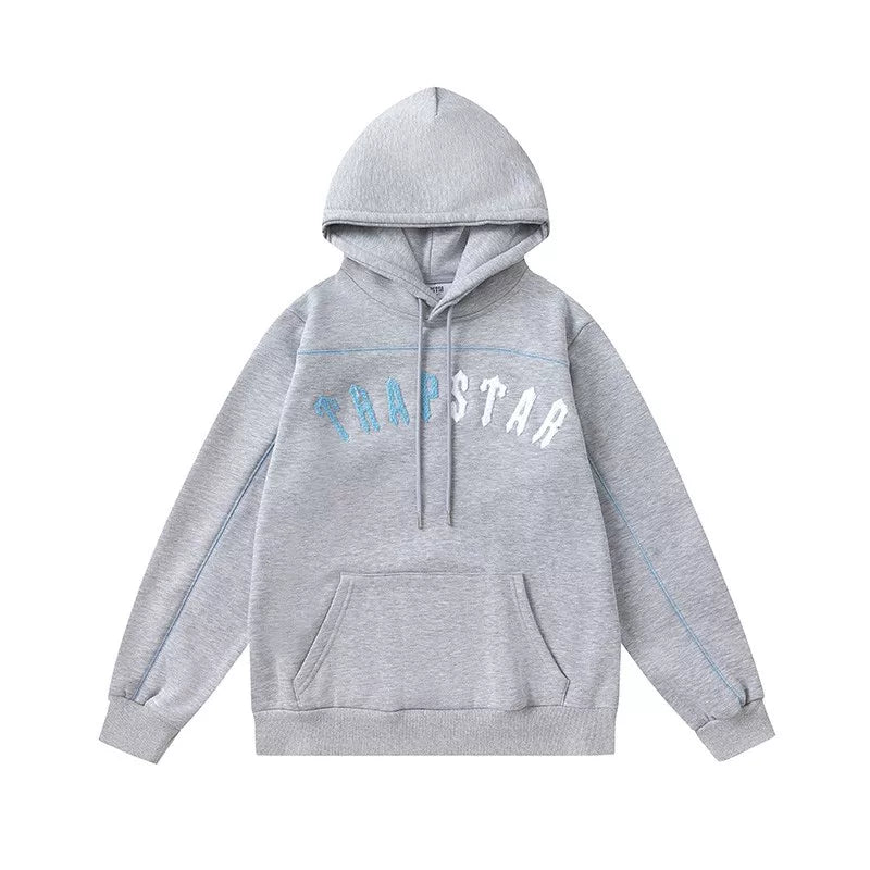 Trapstar autumn and winter casual sports suit hooded sweatshirt pants pullover simple letter drawstring top pants (38)