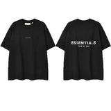 ESSENTIALS Short sleeved T-shirt European and American High Street FOG Double Line Men's and Women's American Trendy Brand Pure Cotton Round Neck Loose Set (50)