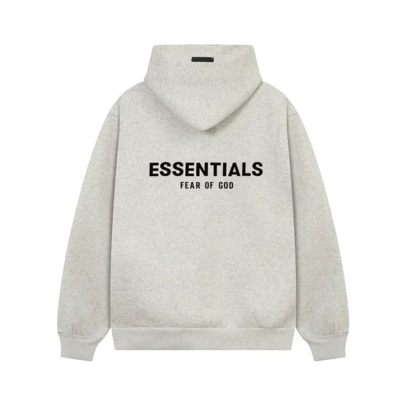 FOG ESSENTIALS Fashion High Street Letter Plush Autumn/Winter Casual Plush Hooded Sweatshirt Pants Set for Men (2)