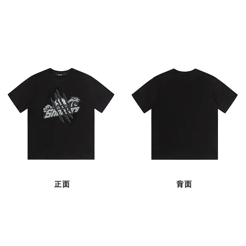Trapstar short-sleeved T-shirt summer 2025 new letter print men and women casual loose round neck European and American trendy ins (12)