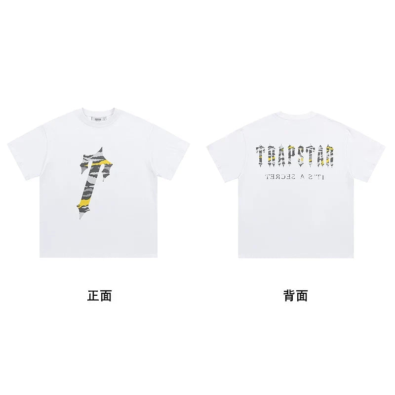 Trapstar short-sleeved T-shirt summer 2025 new letter print men and women casual loose round neck European and American trendy ins (17)