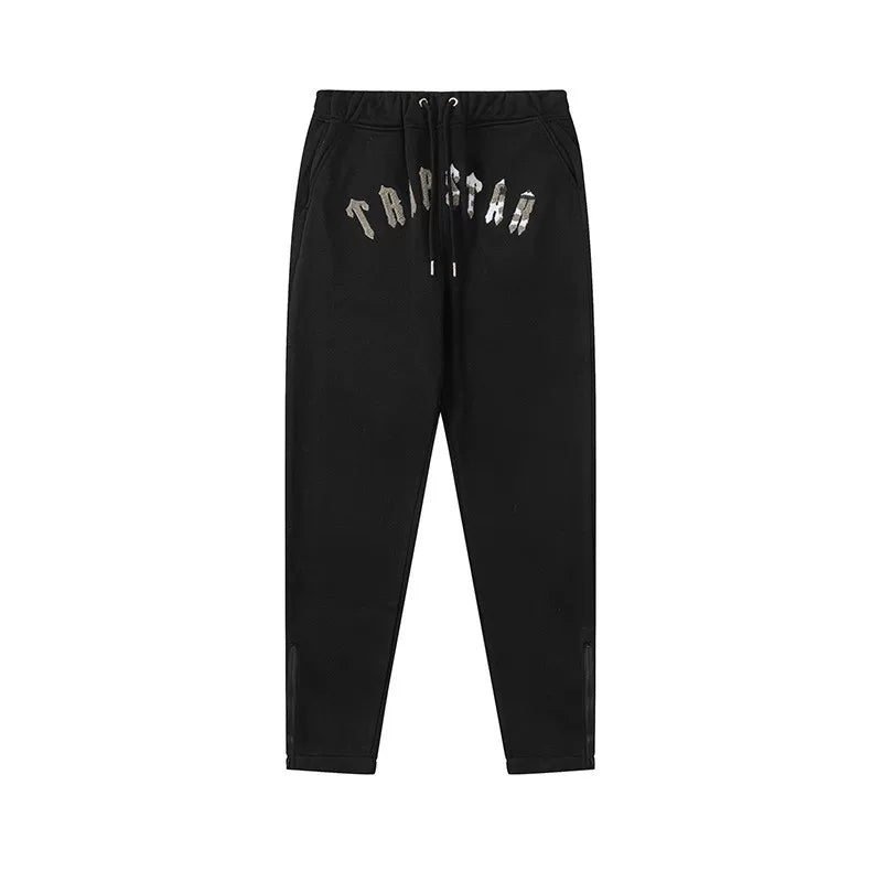 Trapstar autumn and winter casual sports suit hooded sweatshirt pants pullover simple letter drawstring top pants (42)