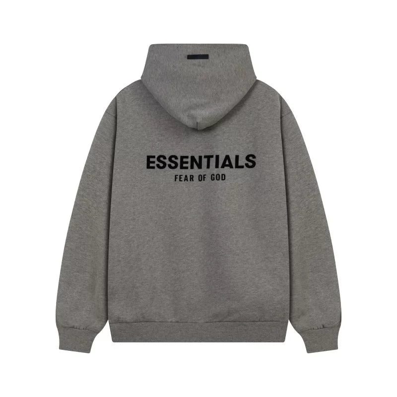 FOG ESSENTIALS Fashion High Street Letter Plush Autumn/Winter Casual Plush Hooded Sweatshirt Pants Set for Men (3)
