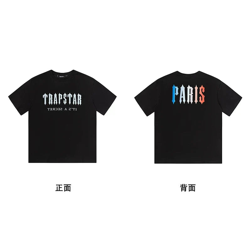 Trapstar short-sleeved T-shirt summer 2025 new letter print men and women casual loose round neck European and American trendy ins (3)