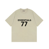 ESSENTIALS Short sleeved T-shirt European and American High Street FOG Double Line Men's and Women's American Trendy Brand Pure Cotton Round Neck Loose Set (19)