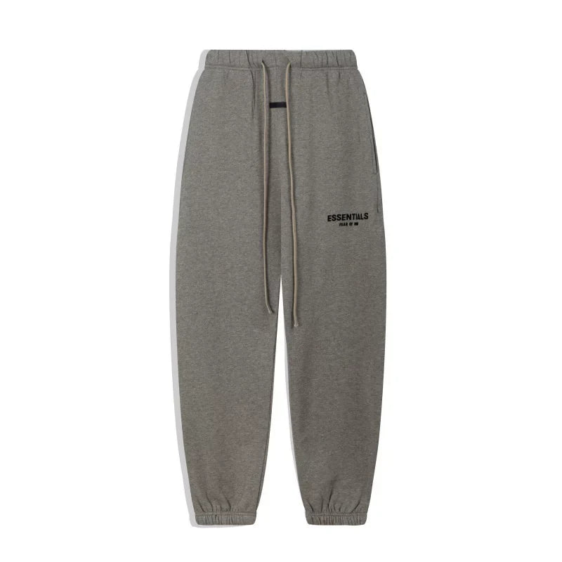 FOG ESSENTIALS Fashion High Street Letter Plush Autumn/Winter Casual Plush Hooded Sweatshirt Pants Set for Men (8)