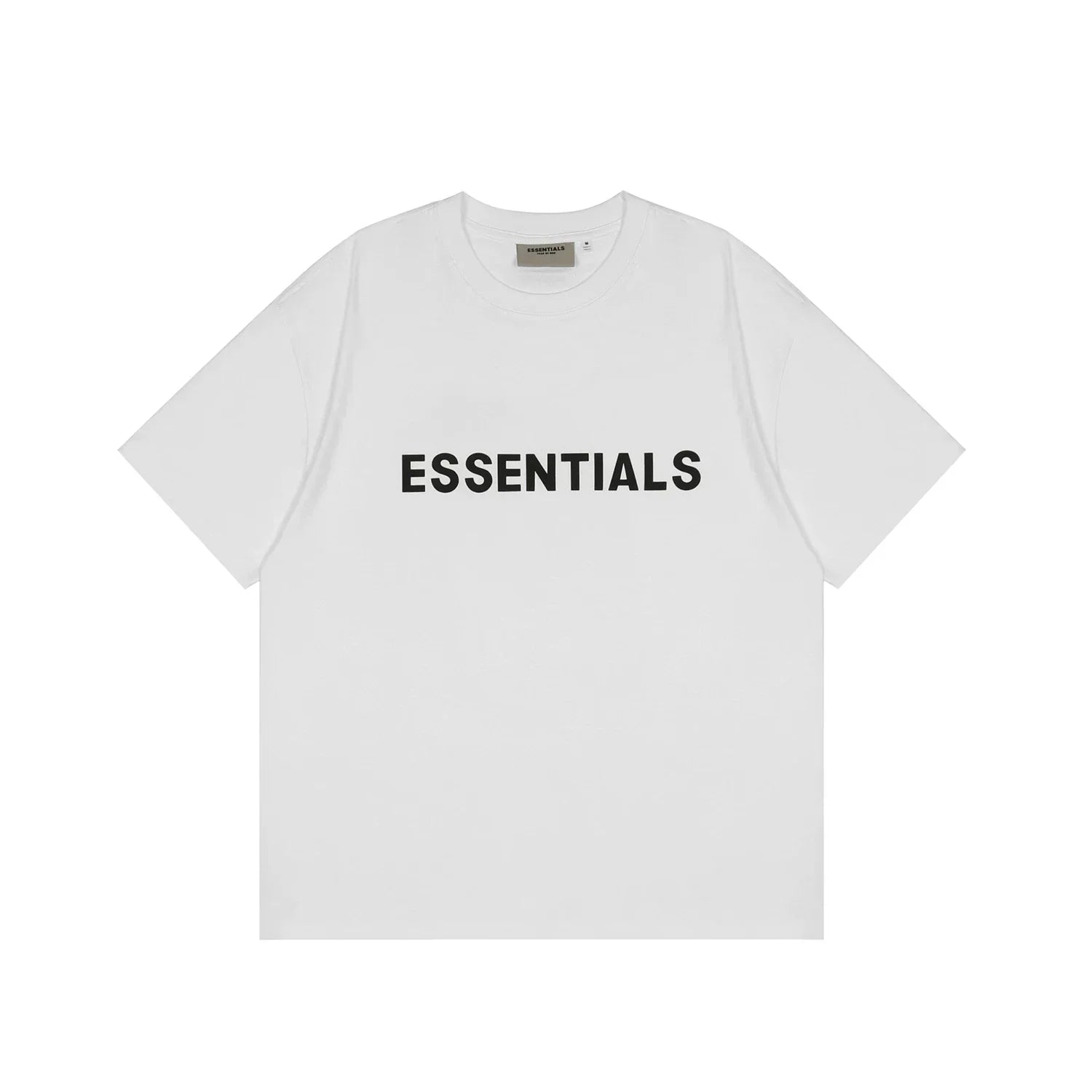 ESSENTIALS Short sleeved T-shirt European and American High Street FOG Double Line Men's and Women's American Trendy Brand Pure Cotton Round Neck Loose Set (1)