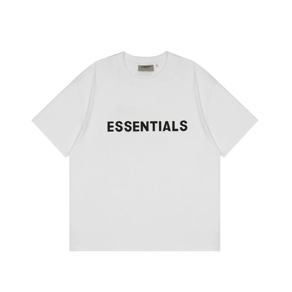ESSENTIALS Short sleeved T-shirt European and American High Street FOG Double Line Men's and Women's American Trendy Brand Pure Cotton Round Neck Loose Set (1)