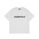 ESSENTIALS Short sleeved T-shirt European and American High Street FOG Double Line Men's and Women's American Trendy Brand Pure Cotton Round Neck Loose Set (1)
