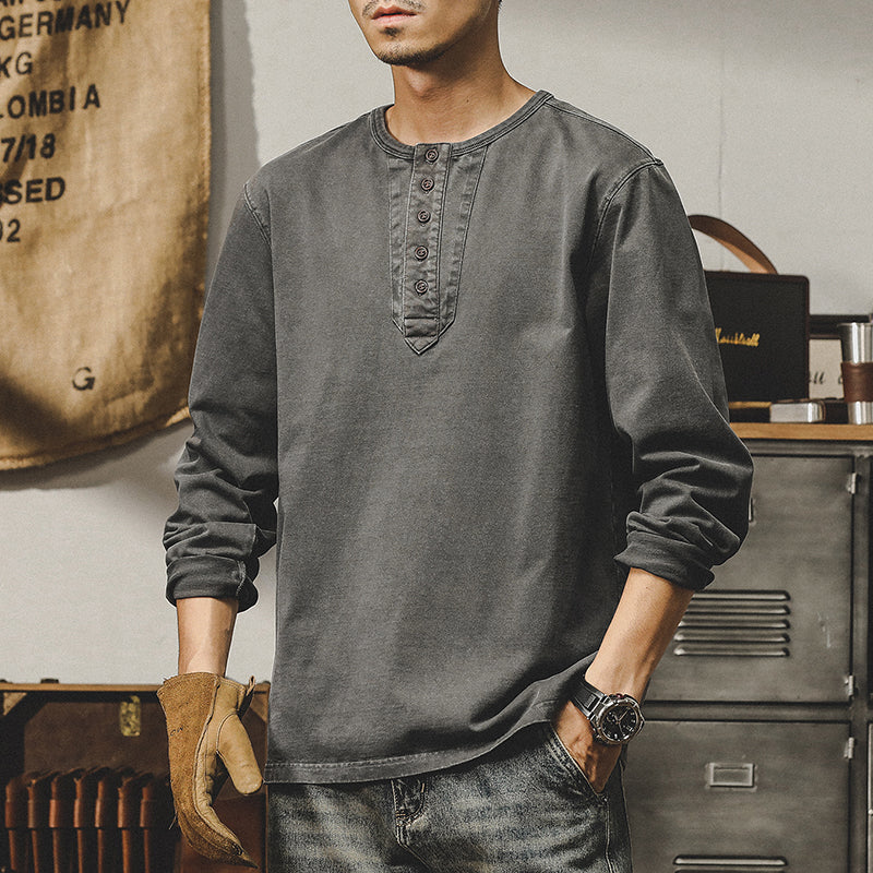 #XW-2315# American retro long-sleeved T-shirt base layer