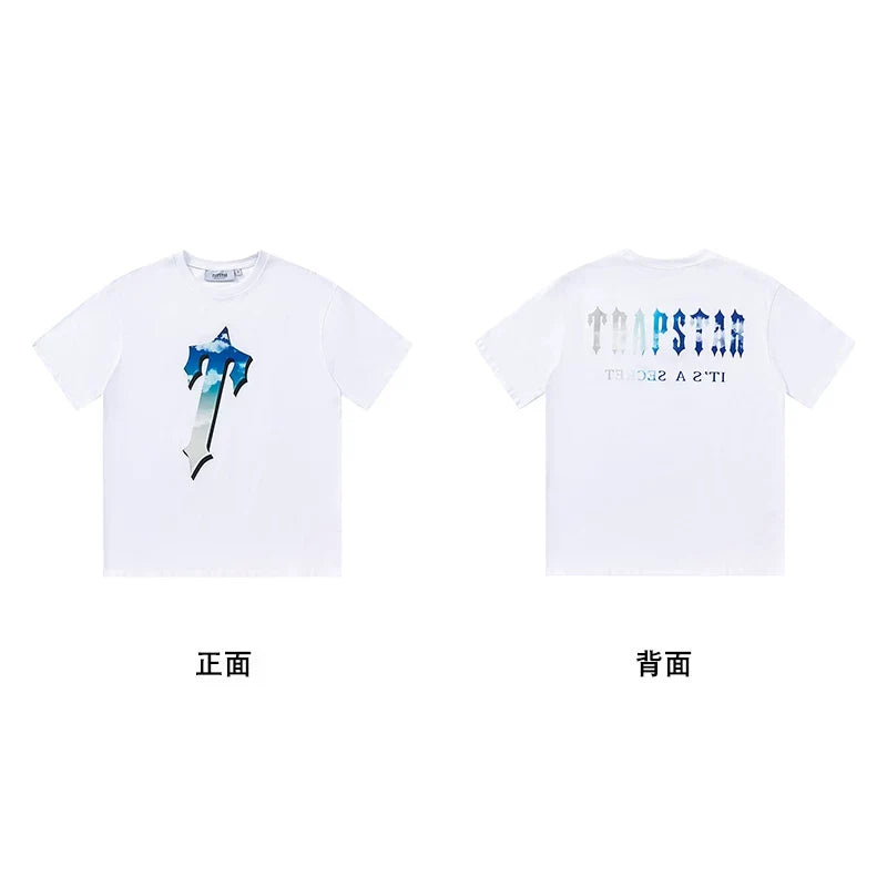 Trapstar short-sleeved T-shirt summer 2025 new letter print men and women casual loose round neck European and American trendy ins (6)