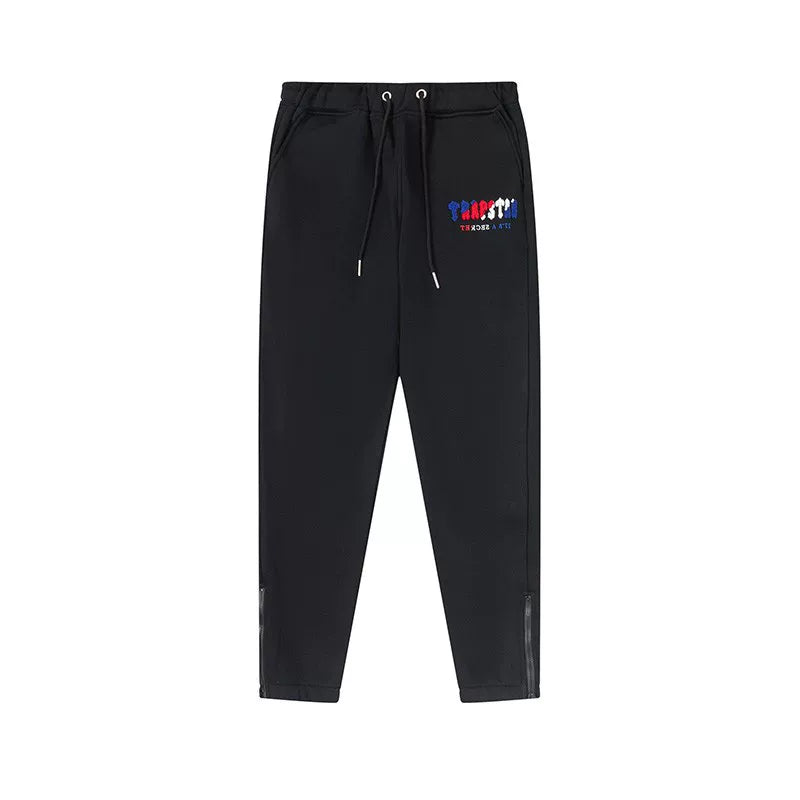 Trapstar autumn and winter casual sports suit hooded sweatshirt pants pullover simple letter drawstring top pants (7)