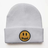 Drew House Smiley Face Knit Beanie, White