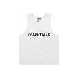 FOG short sleeved FEAR OF GOD double line ESSENTIALS chest letter sleeveless vest base shirt men's T-shirt (1)