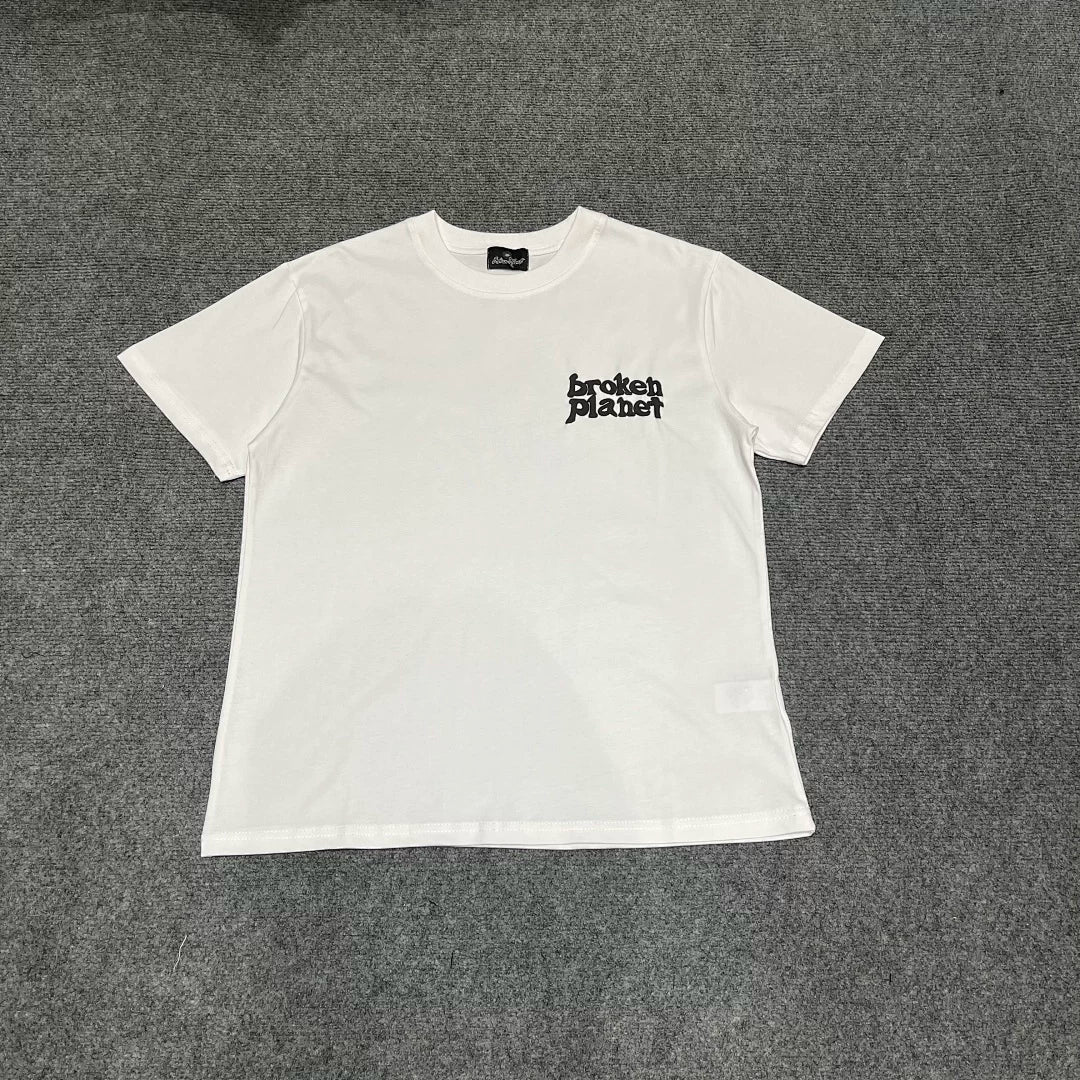 Broken Planet 3D Raised Logo Tee‑Black & White