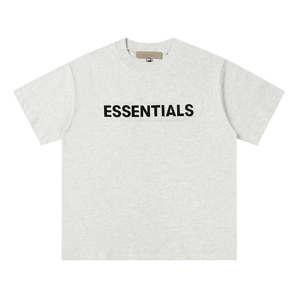 ESSENTIALS Short sleeved T-shirt European and American High Street FOG Double Line Men's and Women's American Trendy Brand Pure Cotton Round Neck Loose Set (6)