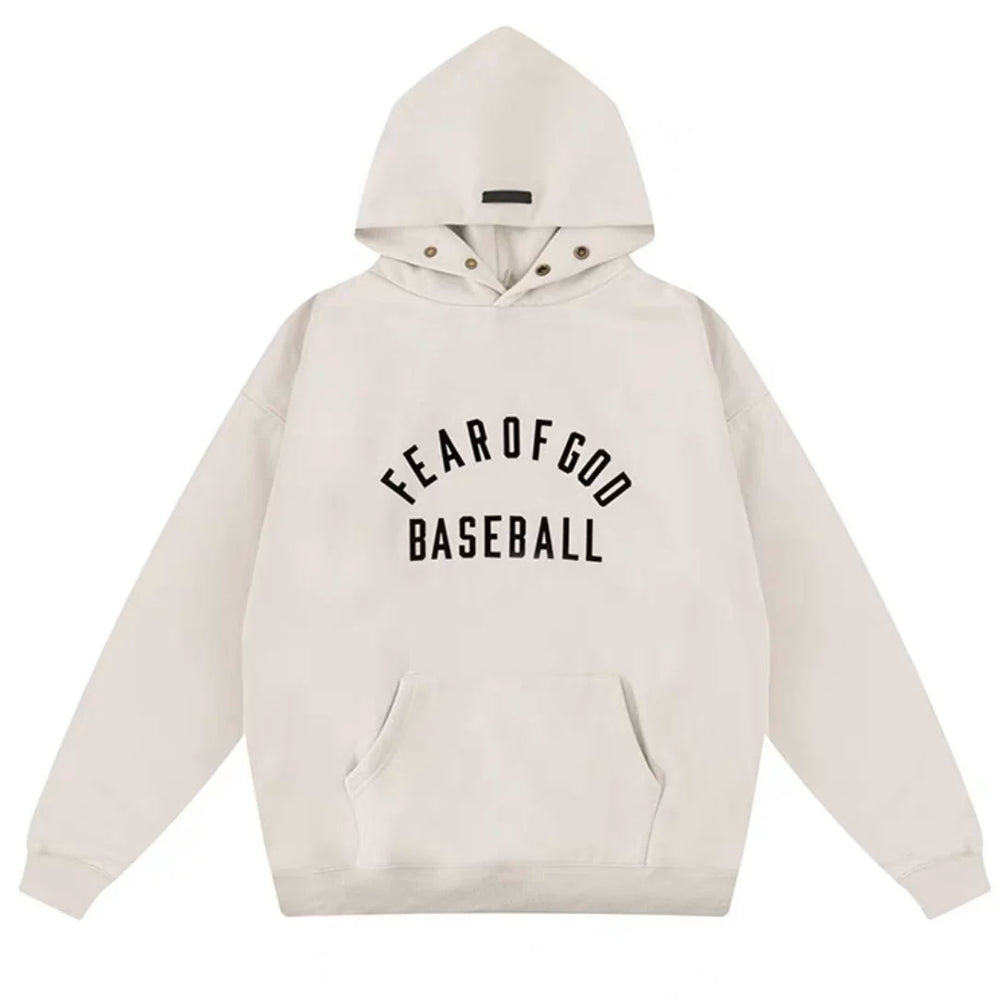 FOG double line heavyweight high street trendy brand hooded sweatshirt with plush loose sweatshirt jacket suitable for men and women, youthful and popular style (29)