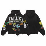 Vale Forever Bee Patchwork Zip‑Up Hoodie