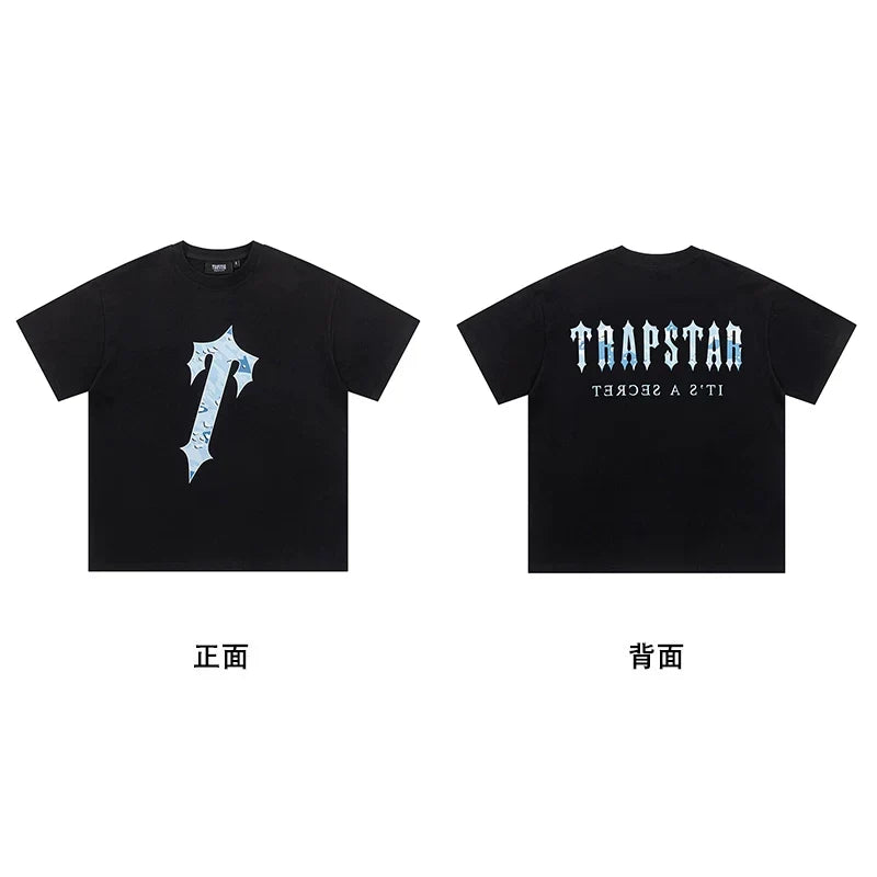 Trapstar short-sleeved T-shirt summer 2025 new letter print men and women casual loose round neck European and American trendy ins (17)