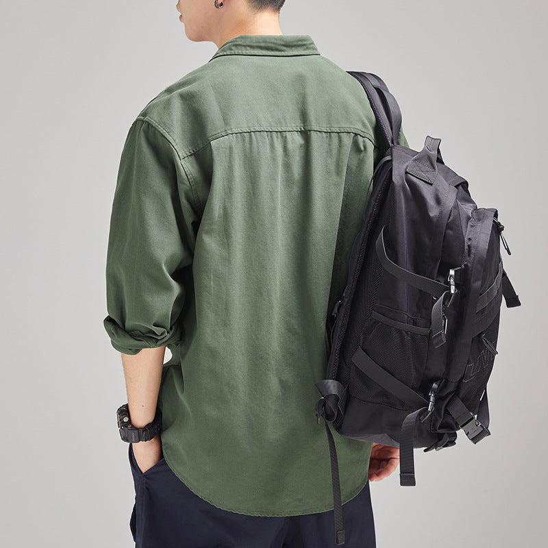 #TC-Z732# Japanese retro casual long-sleeved shirt