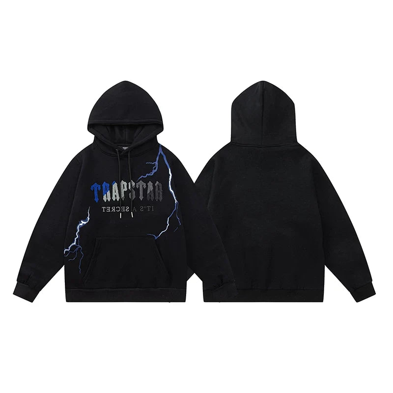 Trapstar niche trendy brand sweatshirt trousers sports leisure suit men and women couple autumn and winter plus velvet letter embroidery (54)