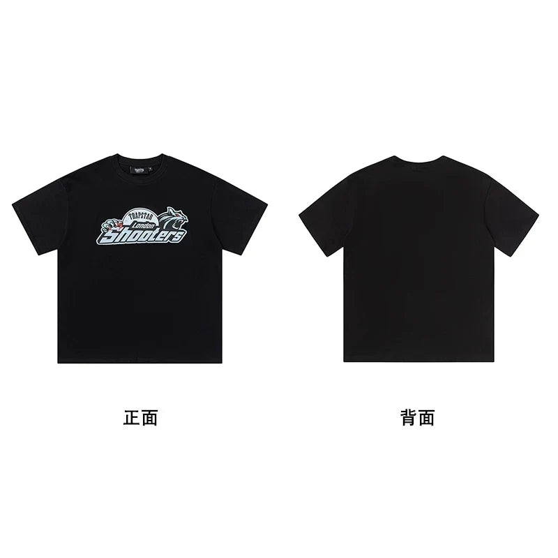 Trapstar short-sleeved T-shirt summer 2025 new letter print men and women casual loose round neck European and American trendy ins (22)