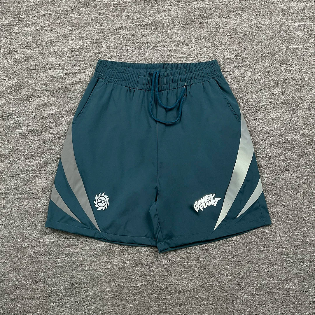 Broken Planet Angular Panel Graffiti Sport Shorts‑4 Colors