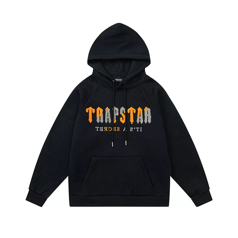 Trapstar niche trendy brand sweatshirt trousers sports leisure suit men and women couple autumn and winter plus velvet letter embroidery (10)