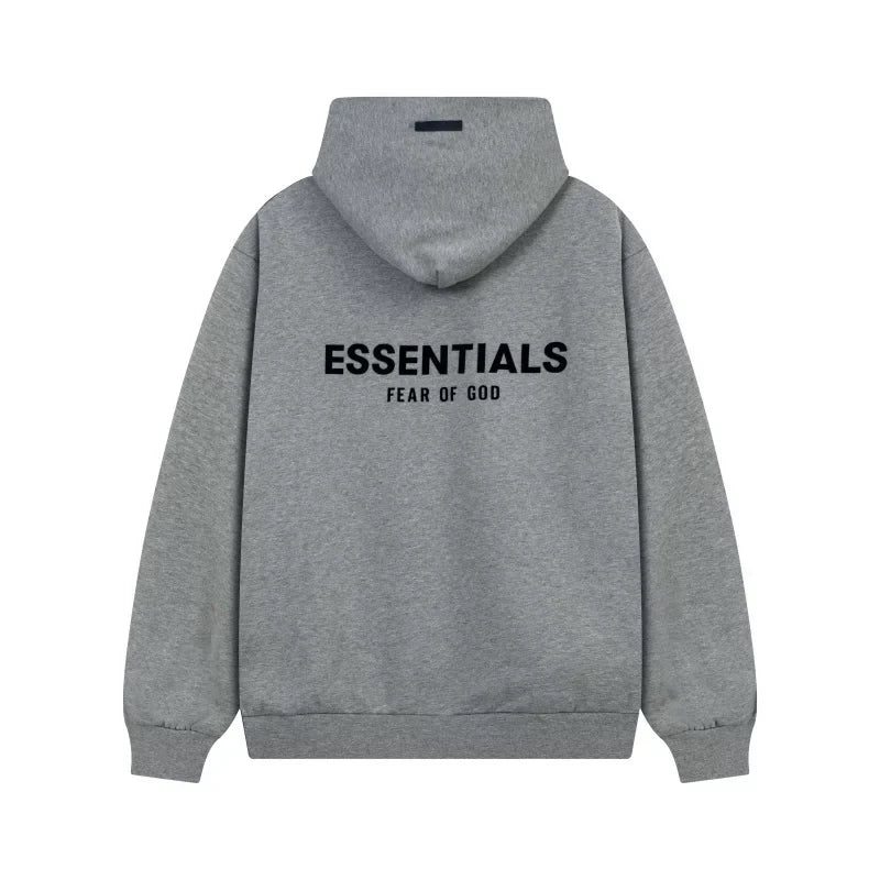 FOG ESSENTIALS Fashion High Street Letter Plush Autumn/Winter Casual Plush Hooded Sweatshirt Pants Set for Men (1)