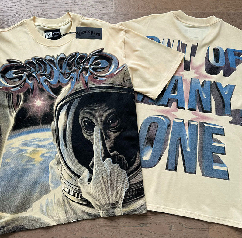 跨境外贸骷髅摇滚乐队复古洗水短袖T恤休闲宽松男女情侣打底衫潮 (21)