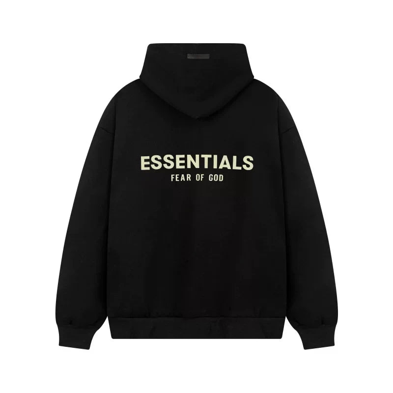 FOG ESSENTIALS Fashion High Street Letter Plush Autumn/Winter Casual Plush Hooded Sweatshirt Pants Set for Men (5)
