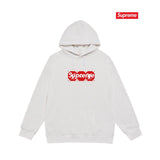 Supreme × LV Monogram BOX Logo Hoodie – White