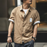 #Q1-6030-ST# Japanese workwear short-sleeved shirt