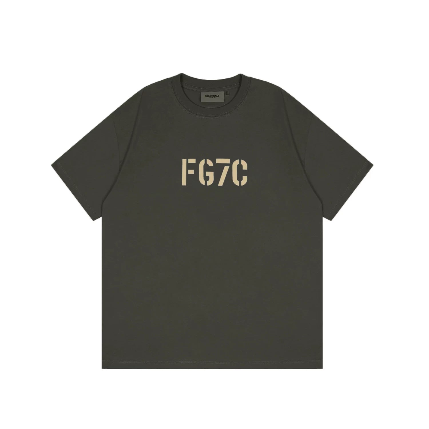 ESSENTIALS Short sleeved T-shirt European and American High Street FOG Double Line Men's and Women's American Trendy Brand Pure Cotton Round Neck Loose Set (31)