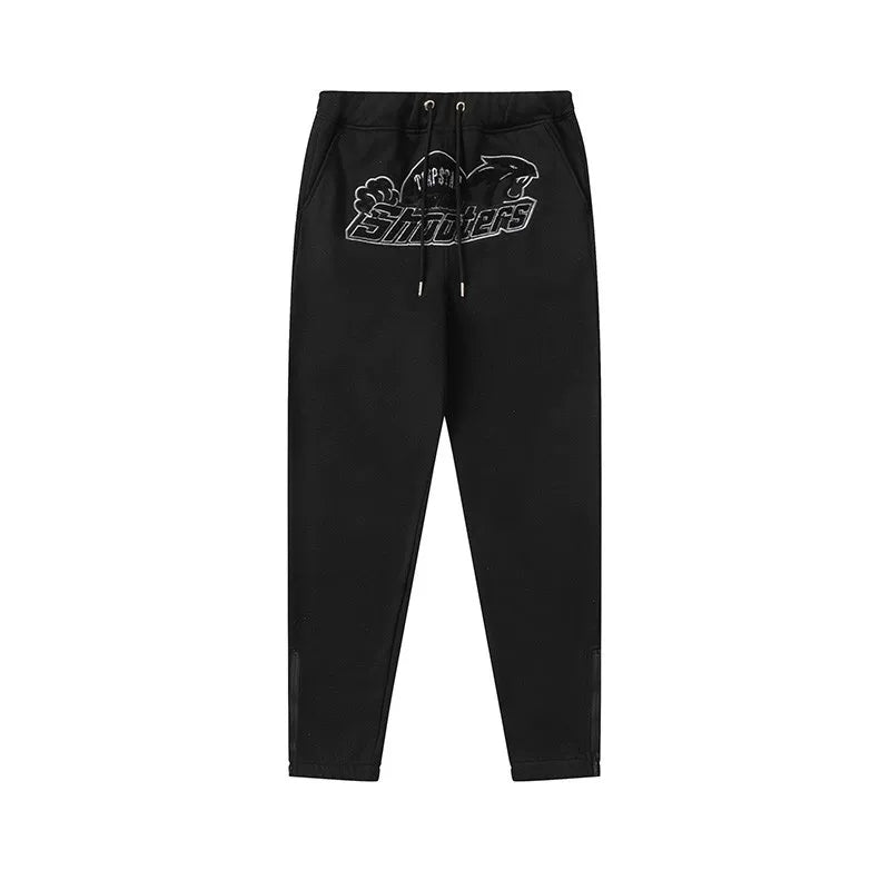 Trapstar autumn and winter casual sports suit hooded sweatshirt pants pullover simple letter drawstring top pants (43)