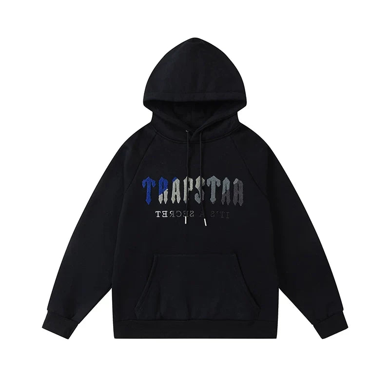 Trapstar niche trendy brand sweatshirt trousers sports leisure suit men and women couple autumn and winter plus velvet letter embroidery (14)