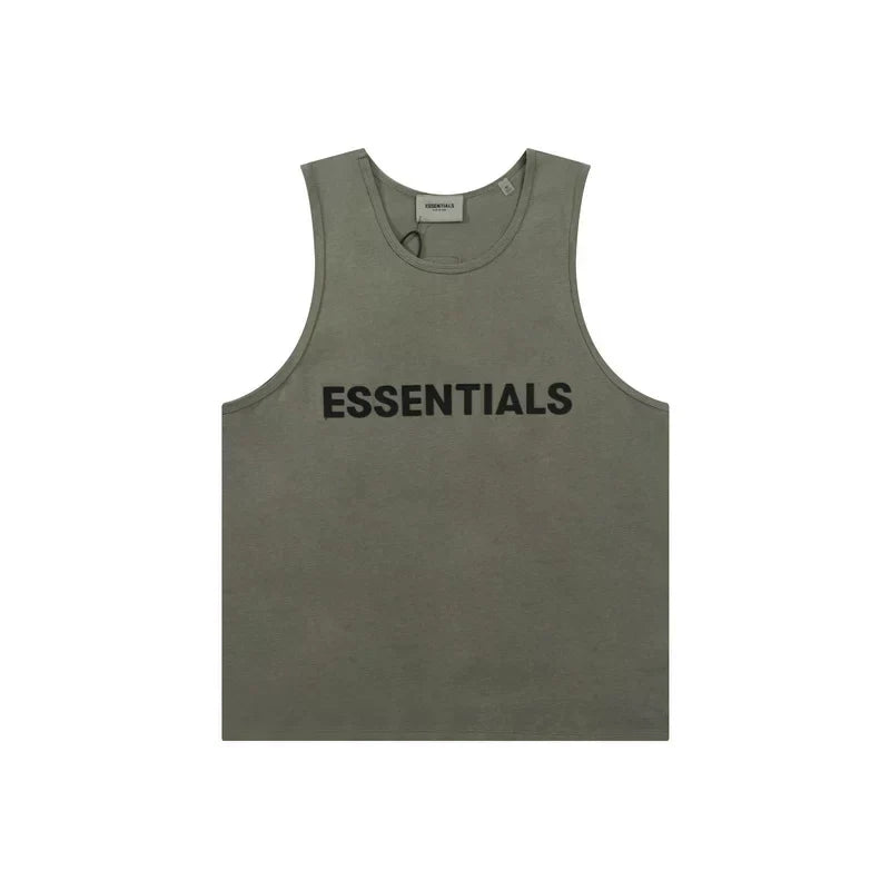 FOG short sleeved FEAR OF GOD double line ESSENTIALS chest letter sleeveless vest base shirt men's T-shirt (5)